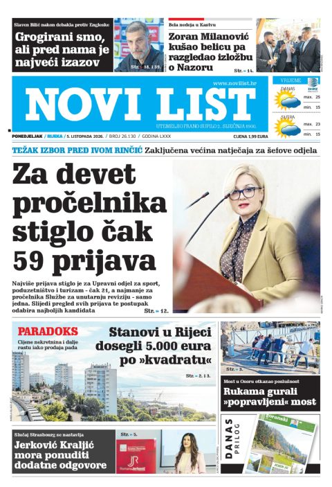 Novi list, 5. listopada 2026.