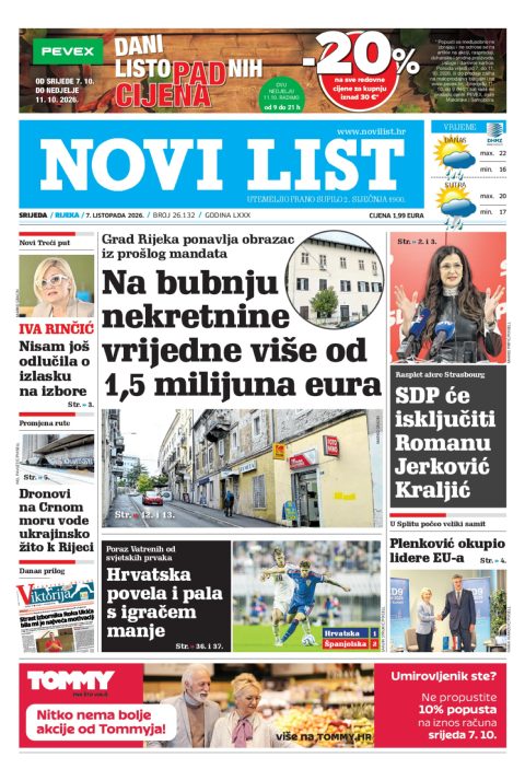 Novi list, 7. listopada 2026.